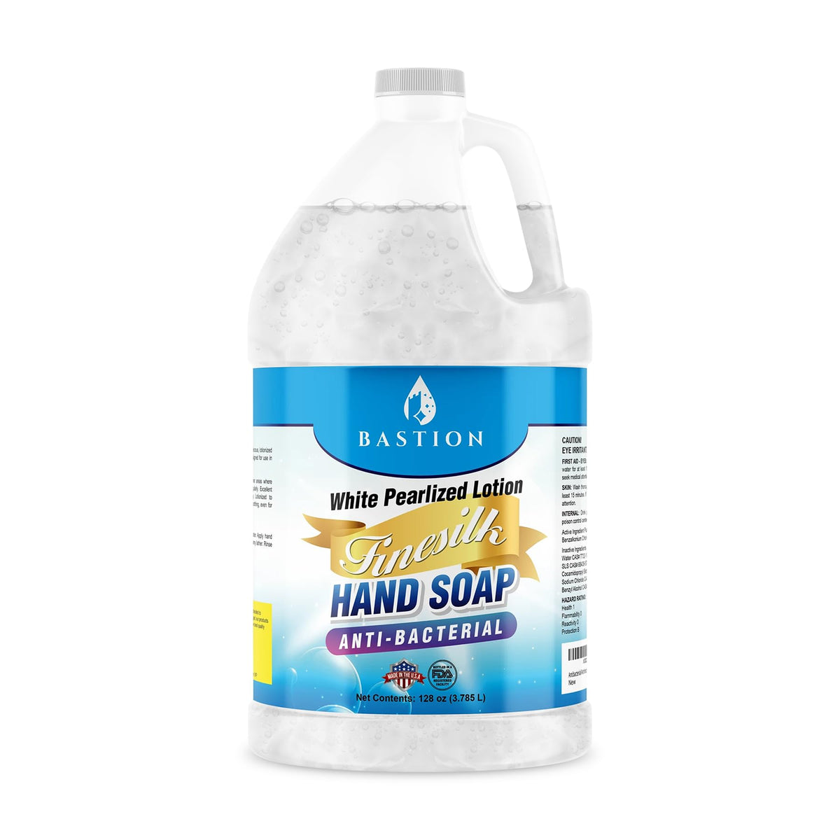 Bastion Finesilk front label showing gallon packaging and product name benefits