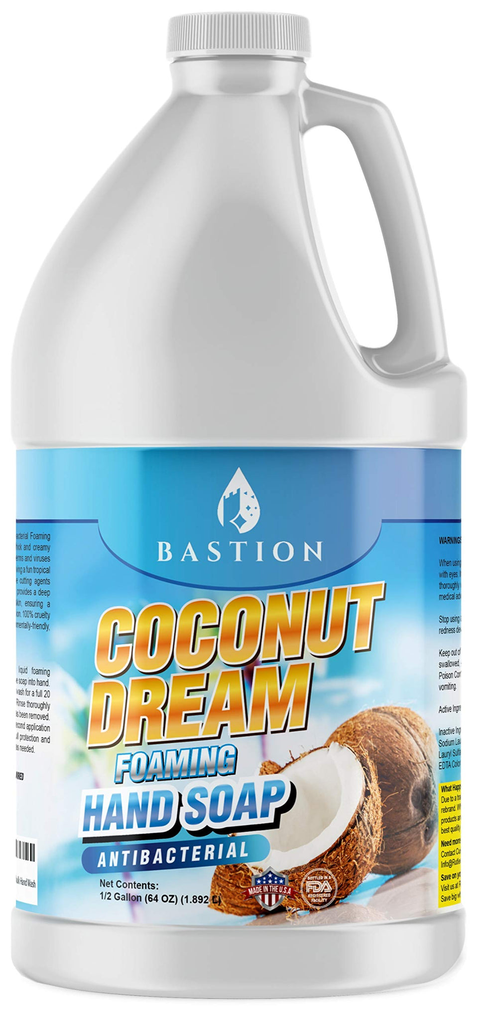 Bastion front jug showing full 64 oz refill and label benefit of value