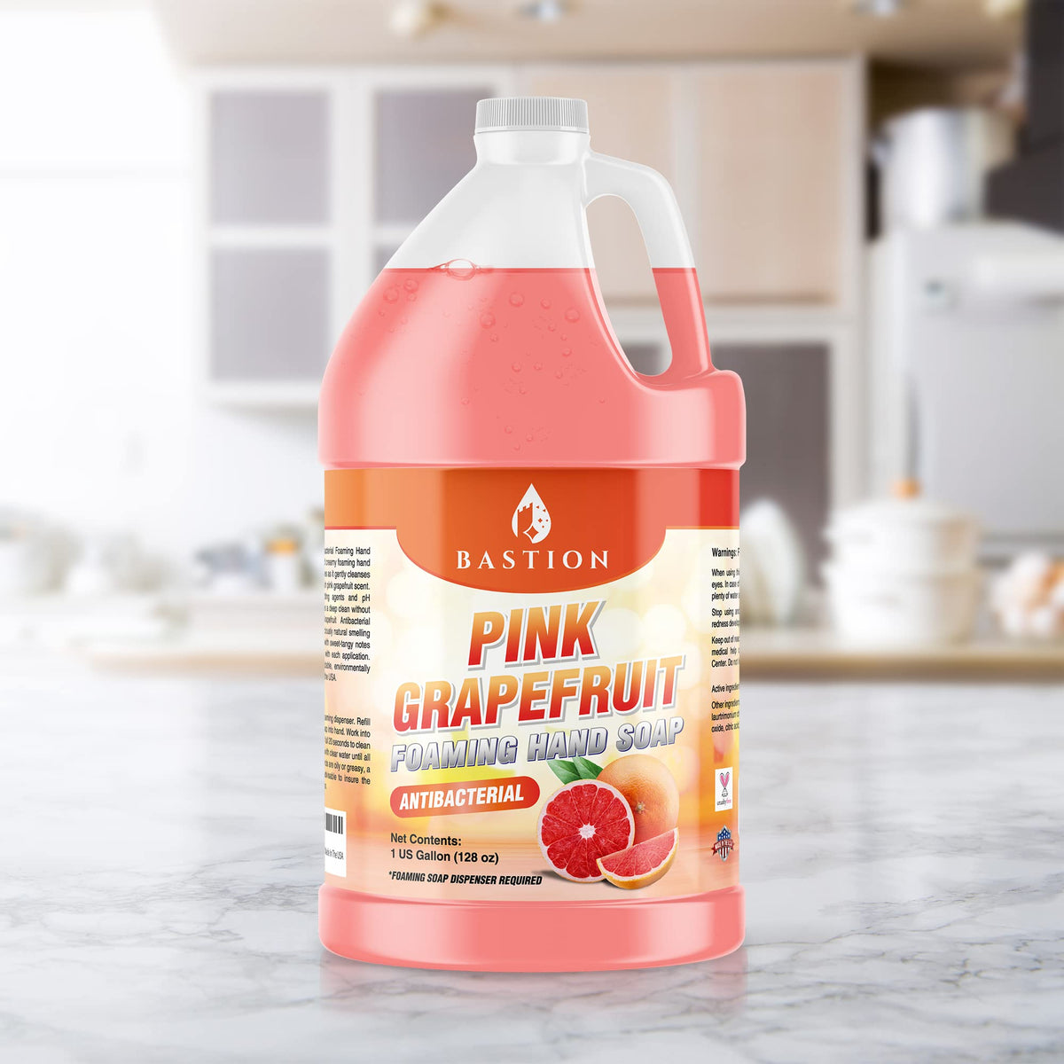 Bastion label and ingredient panel close-up showing safe, non-toxic formulation