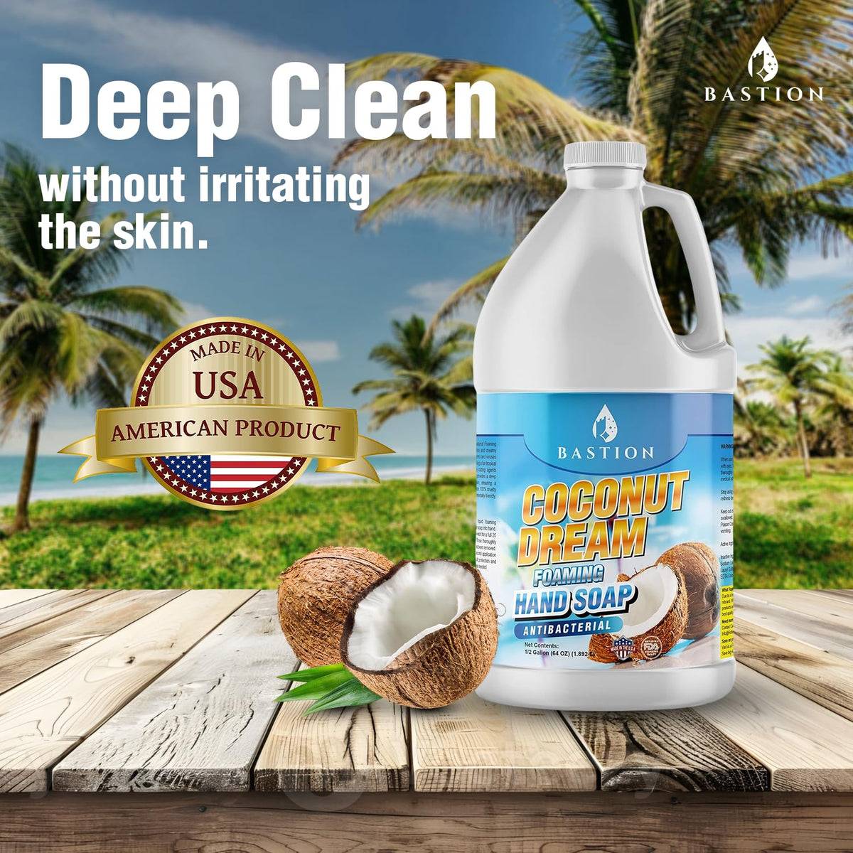 Bastion pouring refill into foaming dispenser for easy, mess-free top-ups