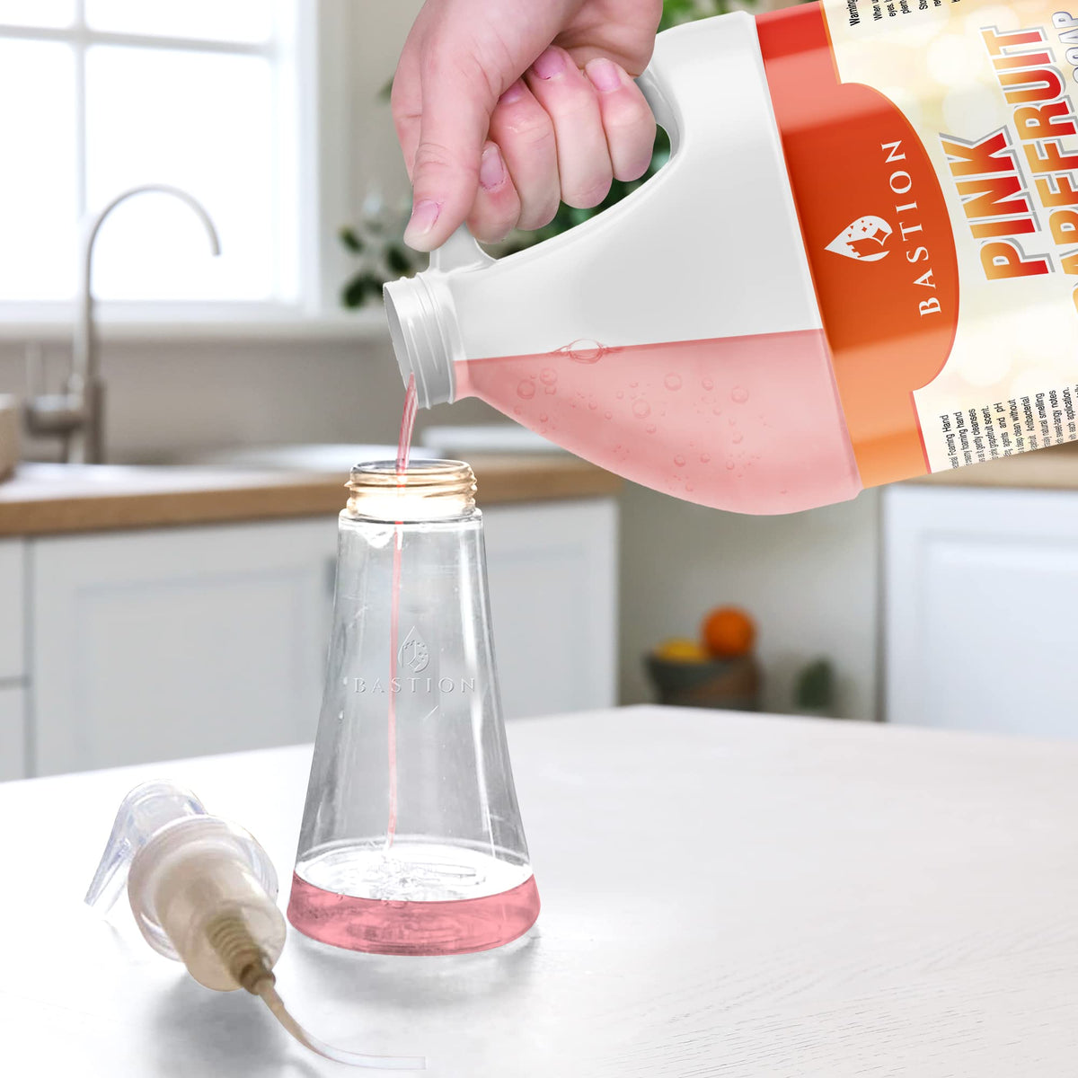 Bastion gallon bottle held in hands to show scale and bulk cost savings
