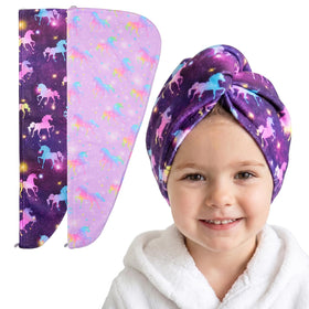 Basumee child reading while wearing turban promoting independent drying