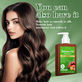 Batana Oil Shampoo applied to color-treated hair preserving shine benefit