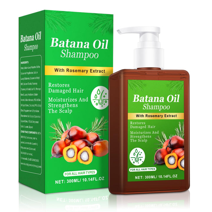 Batana Oil Shampoo front bottle showing clean branding and volume benefit