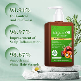 Batana Oil Shampoo before and after hair showing reduced breakage benefit