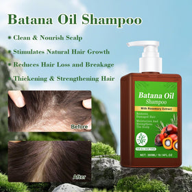 Batana Oil Shampoo dispensed foam in hand demonstrating gentle cleanse