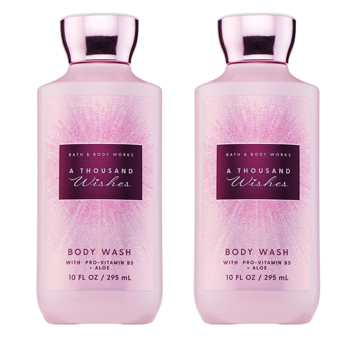 Bath & Body Works front packaging showing two bottles and bright label benefit: gift-ready set