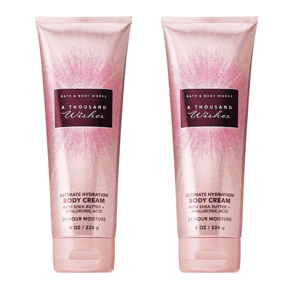 Bath & Body Works front packaging showing two 8 oz tubs and elegant label benefit: gift-ready