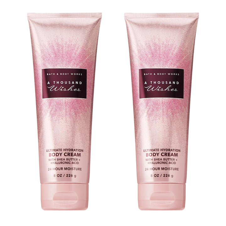 Bath & Body Works front packaging showing two 8 oz tubs and elegant label benefit: gift-ready