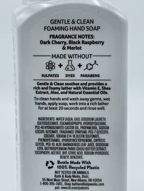 Bath & Body Works foaming soap dispensed into hand demonstrating gentle lather benefit
