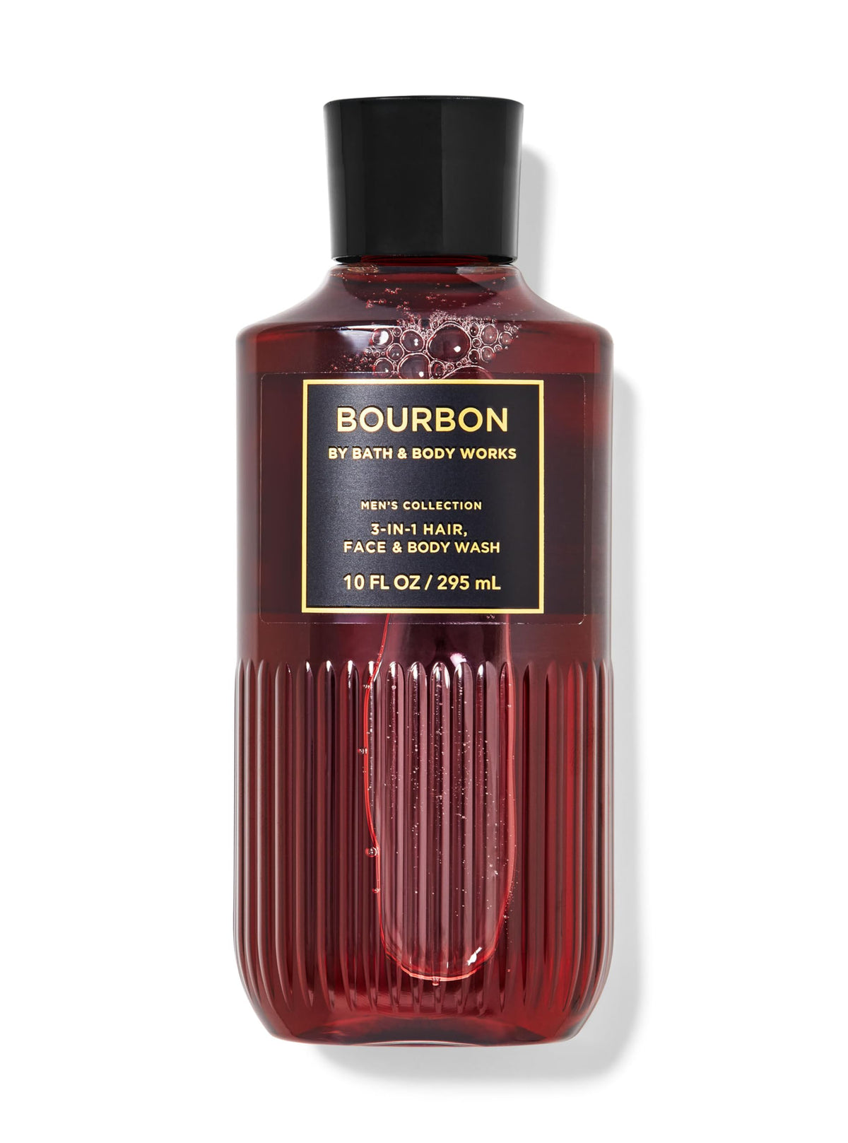 Bath & Body Works bottle front view showing bourbon fragrance and travel-friendly size