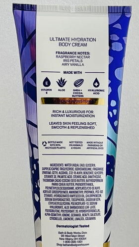 Bath & Body Works open jar close-up showing cream texture and moisturizing benefit