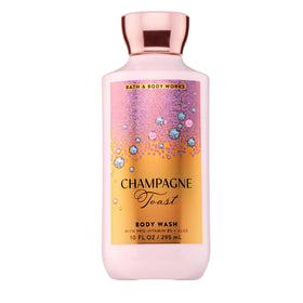 Bath & Body Works bottle front packaging showing Champagne Toast scent benefit