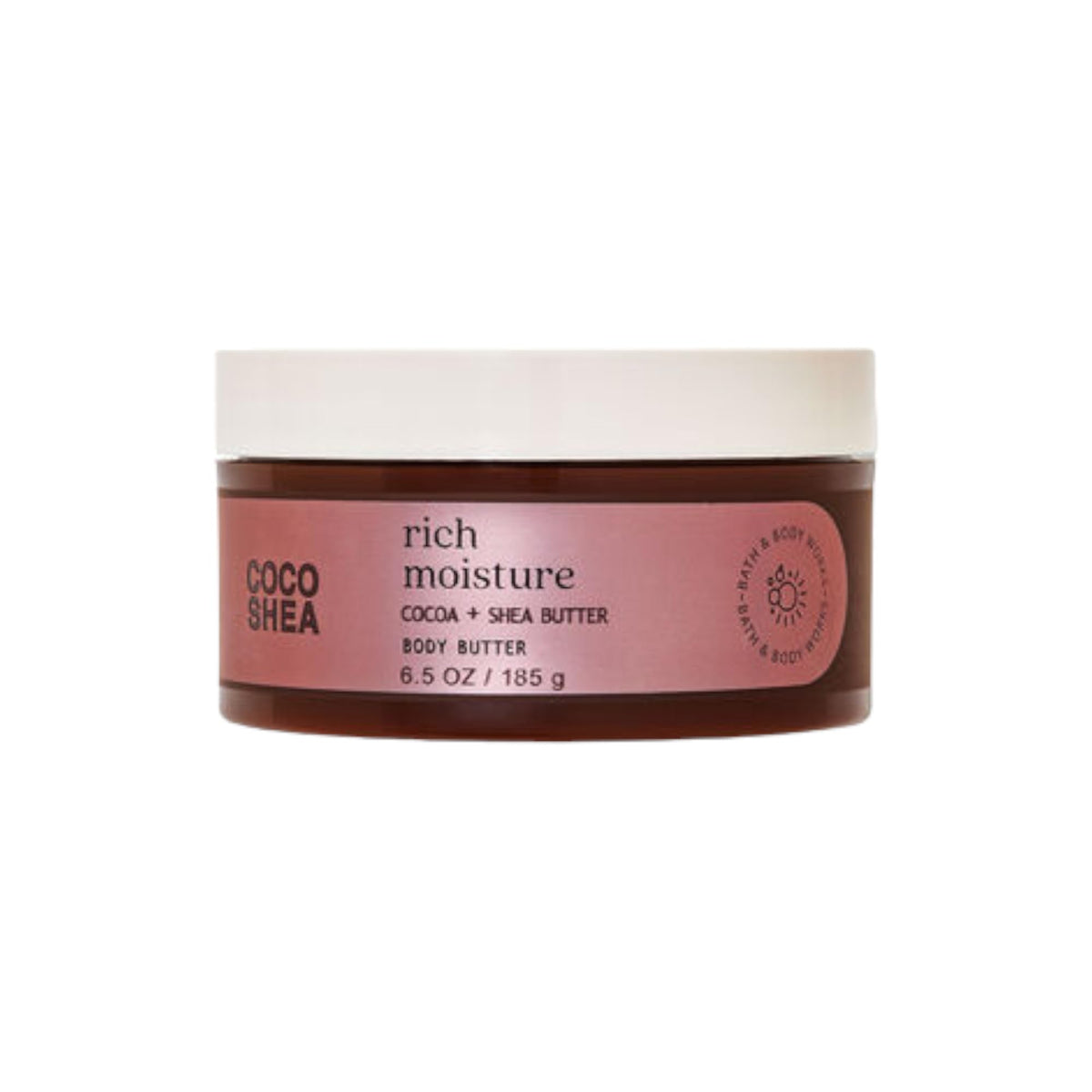 Bath & Body Works COCO Shea front jar showing label and benefit of long-lasting moisture