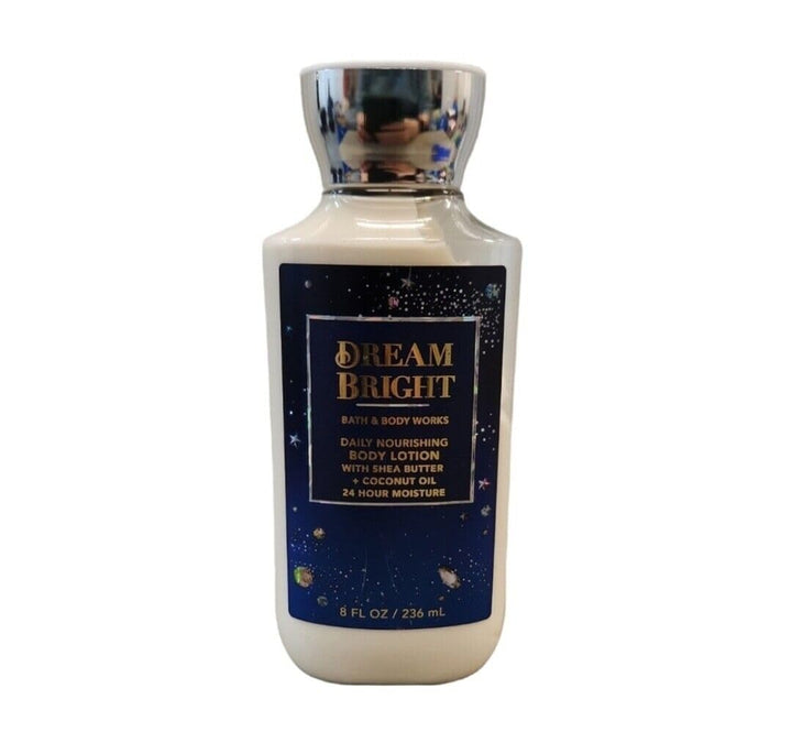 Bath & Body Works Dream Bright front bottle showing label and lightweight lotion benefit