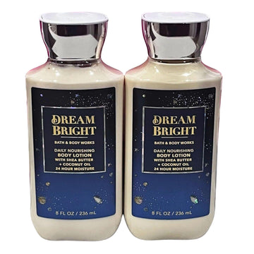 Bath & Body Works front packaging showing two Dream Bright lotions and bright floral-fruity appeal