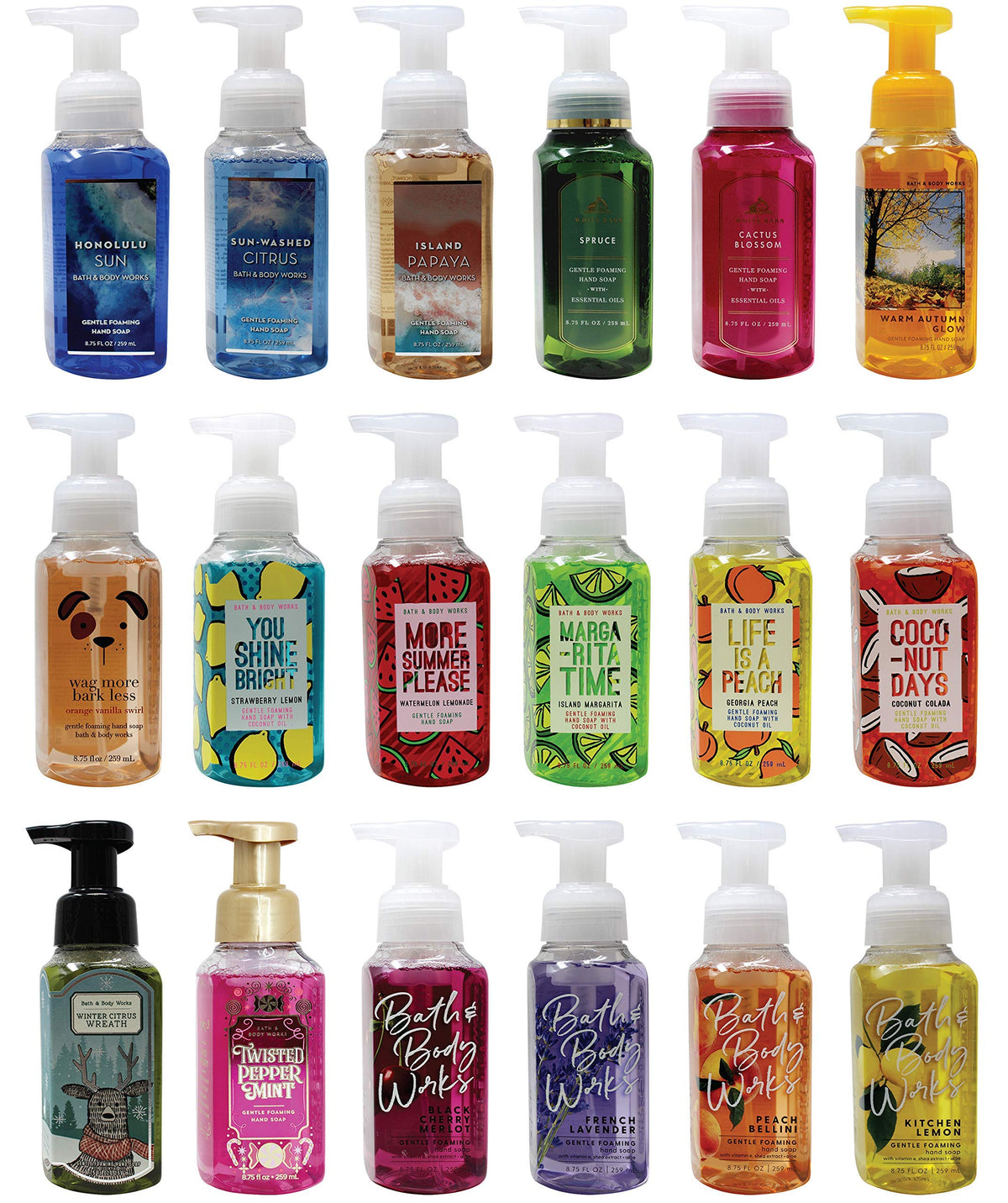 Bath & Body Works gentle foaming hand soap front label showing moisturizing benefit