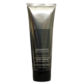 Bath & Body Works Graphite cream texture close-up showing rich shea butter consistency