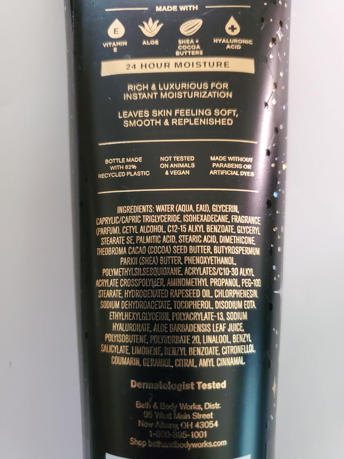 Bath & Body Works cream being applied to arm, demonstrates smooth hydration benefit