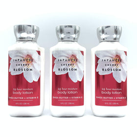 Bath & Body Works front packaging showing three lotion bottles and floral label benefit: gift-ready set