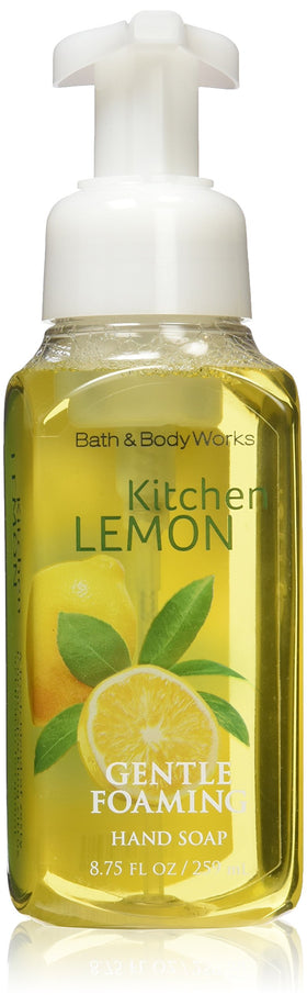 Bath & Body Works pump bottle front view showing lemon label and convenient dispenser