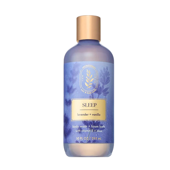 Bath & Body Works front label showing lavender and vanilla scent benefits