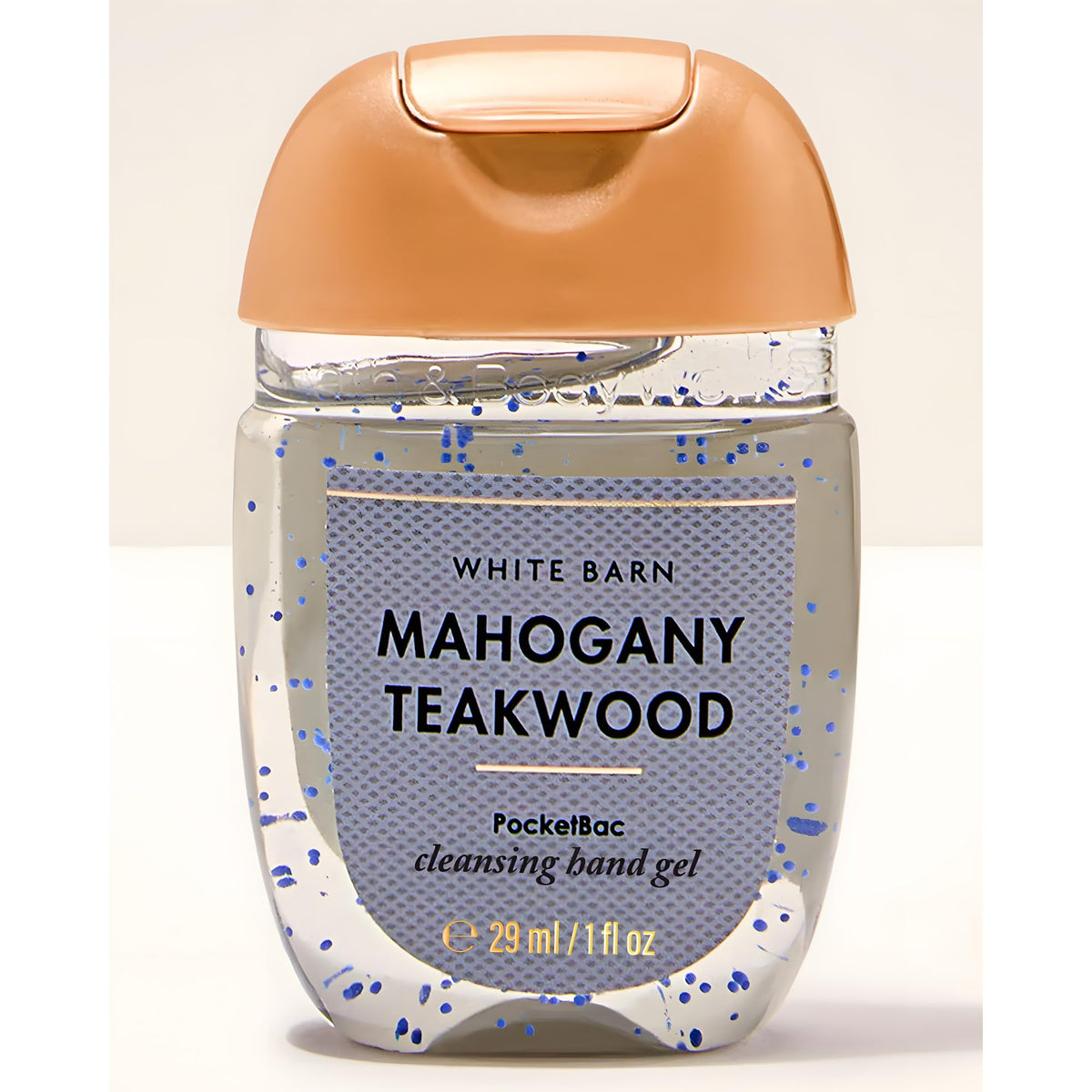 Close-up of a single Bath & Body Works PocketBac showcasing Mahogany Teakwood label and scent clarity
