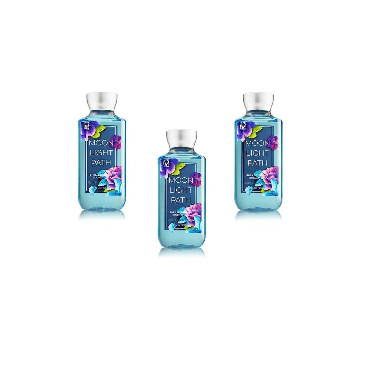Bath & Body Works Moonlight Path front pack shows bottle and luxurious foaming benefit
