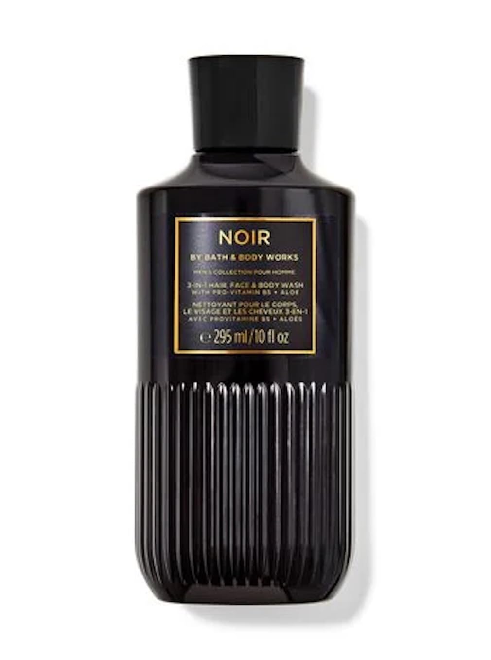 Bath & Body Works Noir front bottle showing crisp scent and nourishing lather