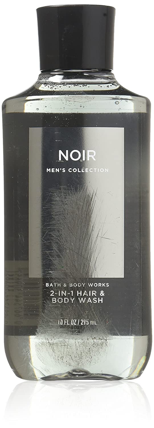 Bath & Body Works Noir front packaging showing bottle and label, easy-grip design