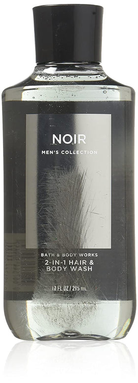 Bath & Body Works Noir front packaging showing bottle and label, easy-grip design