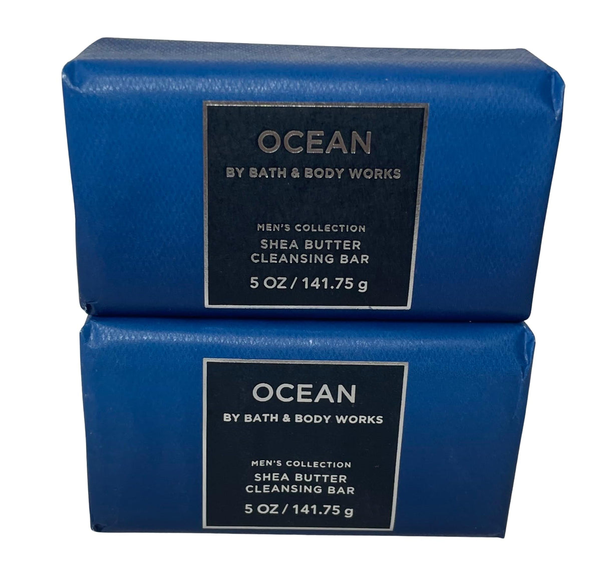 Bath & Body Works front packaging showing two ocean shea bars and benefits
