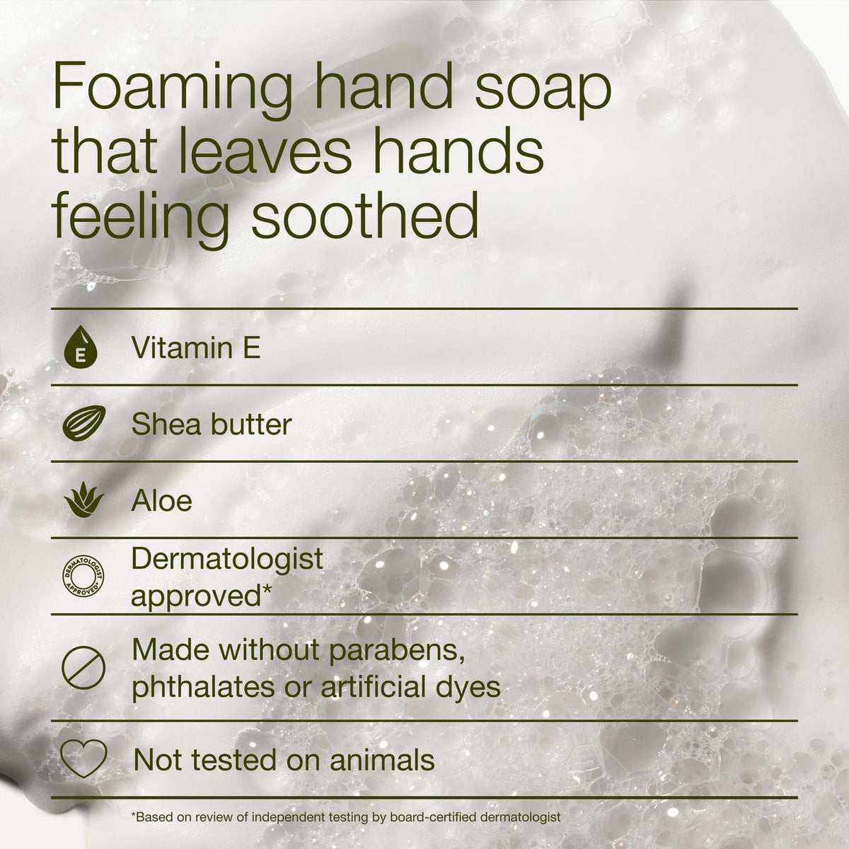 Bath & Body Works label detail highlighting ingredients and gentle formulation benefits