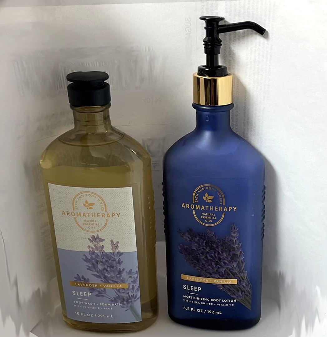 Bath & Body Works Sleep duo front packaging showing both bottles and calming scent