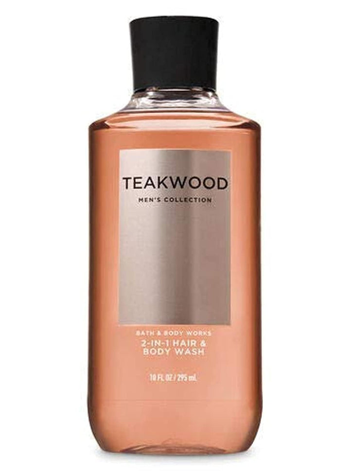 Bath & Body Works bottle front packaging showing teakwood label and size