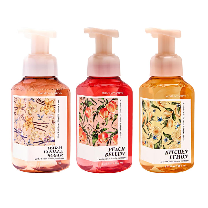 Bath & Body Works three-pack front view showing all fragrances and benefits