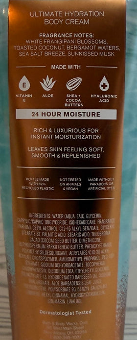 Bath & Body Works cream texture closeup highlighting hyaluronic hydration benefit