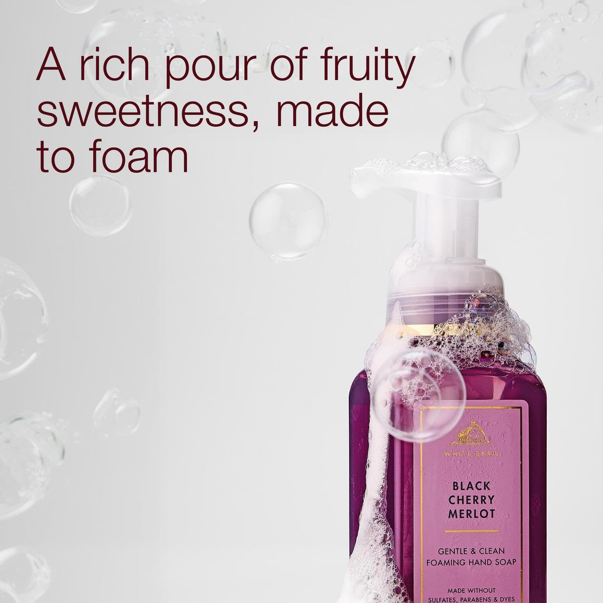 Bath & Body Works pump detail demonstrating easy foaming and controlled dispensing
