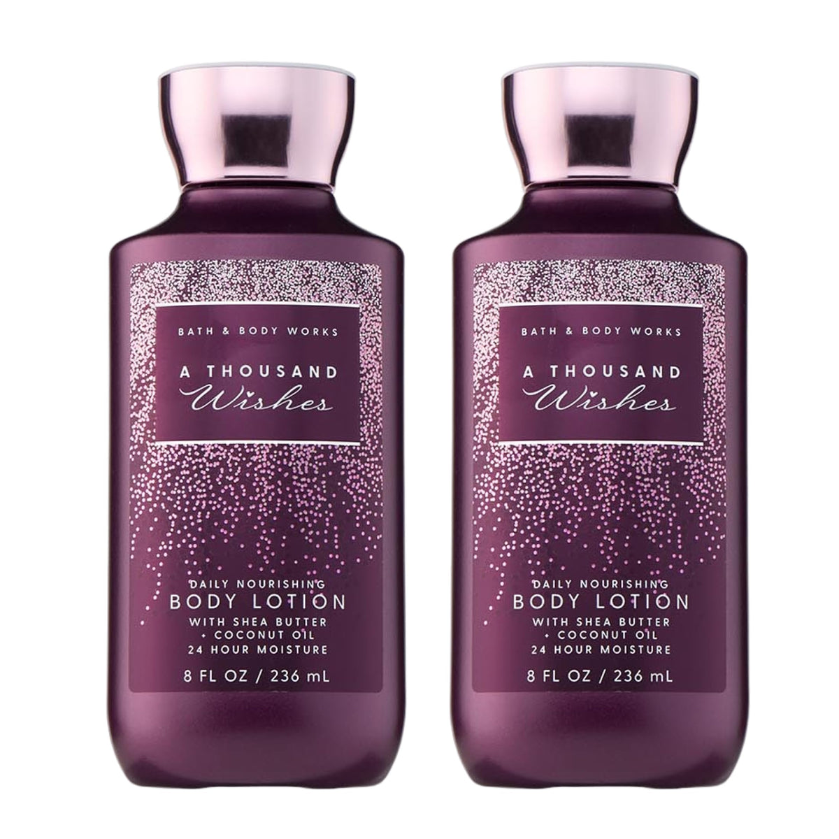 Bath & Body Works front packaging showing two 8 oz bottles and celebratory scent