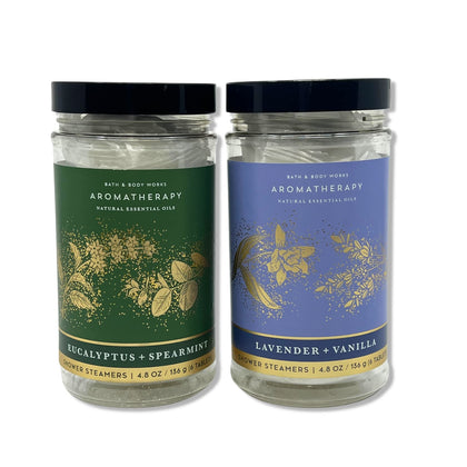 Bath & Body Works front packaging showing both Lavender Vanilla and Eucalyptus Spearmint for quick scent ID and convenience