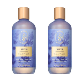 Bath & Body Works front bottle view showing lavender vanilla scent and packaging benefit