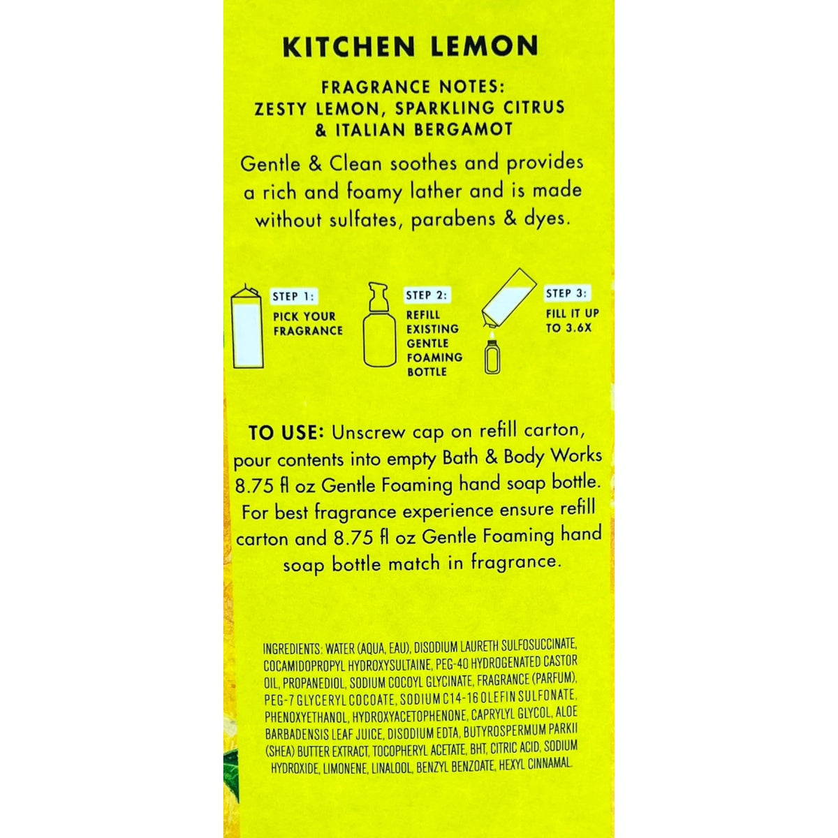Bath & Body Works foam closeup demonstrating rich lather and gentle cleansing
