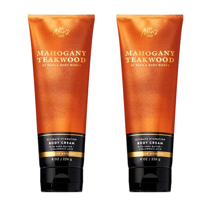 Bath & Body Works Mahogany Teakwood front packaging showing the two-pack and branding, promoting convenience