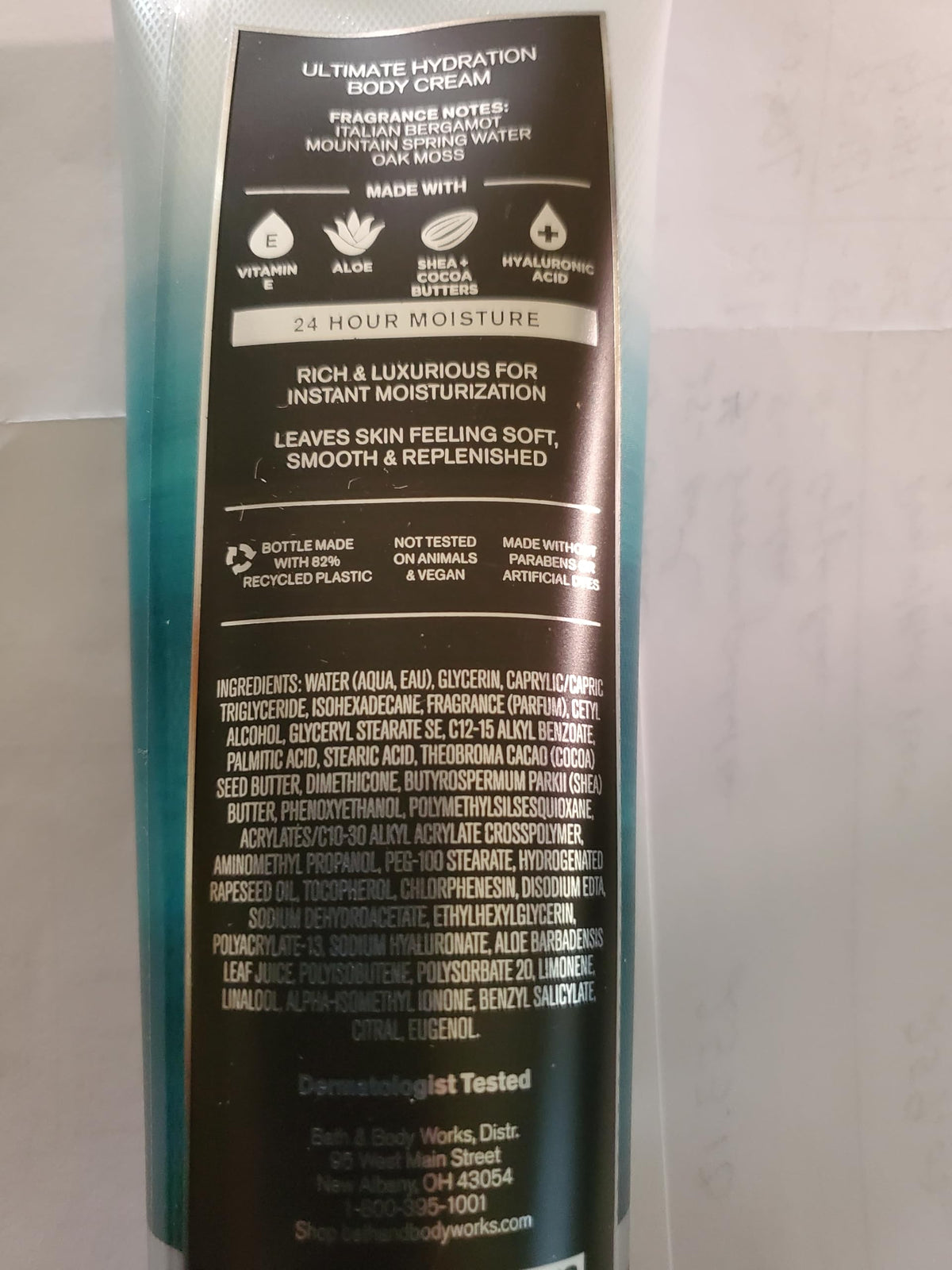 Bath & Body Works tube held in hand to show scale and easy travel-friendly benefit