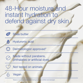 Bath & Body Works cream in hand applied to forearm for quick absorption