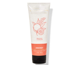 Bath & Body Works jar front view shows orange ginger label and energizing scent