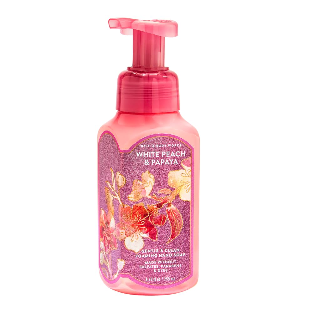 Bath & Body Works bottle held in hand to show size and convenient pump benefit