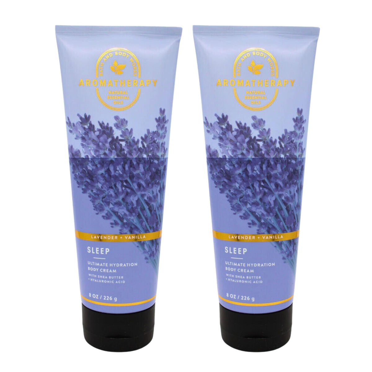 Bath & Body Works front jar showing lavender vanilla label and moisturizing benefit
