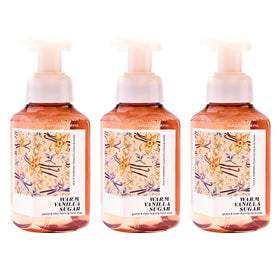 Bath & Body Works front packaging showing three warm vanilla sugar bottles, inviting aroma