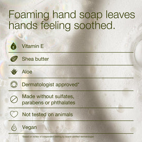Bath & Body Works foam on hand demonstrating gentle cleansing benefit
